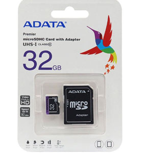کارت حافظه ا‎ی‌دیتا مدل SDHC UHS-I +ADP V10 R80 W25 با ظرفیت 32 گیگابایت به همراه آداپتور