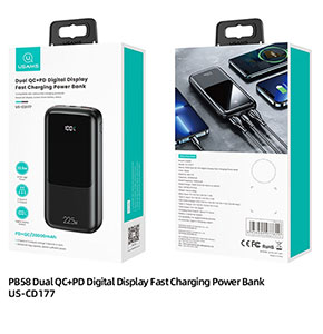پاوربانک 20000 میلی آمپر 22.5 واتی یوسمز مدل CD177