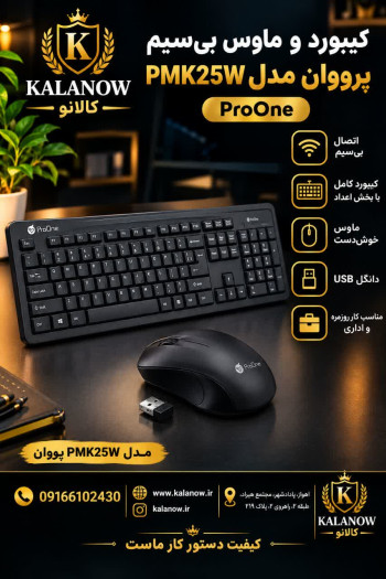کیبورد و ماوس بی سیم پرووان مدل PMK25W